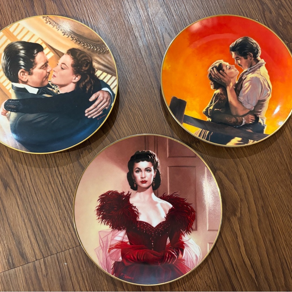 Vintage Gone With the Wind Plates Set of 3